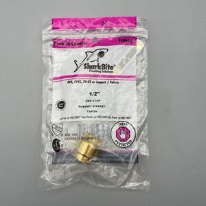 SharkBite 1/2 in. Push-to-Connect Brass End Stop Fitting NEW FAST SHIPPING!